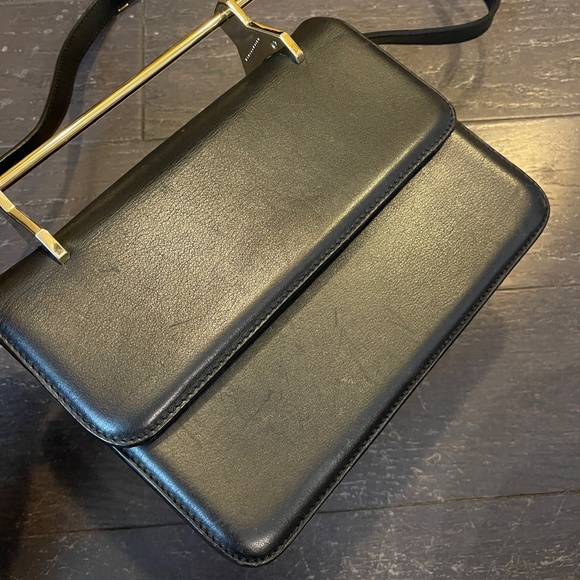 M2malletier La Fleur du Mal leather shoulder bag handbag clutch in black metal - Picture 3 of 16